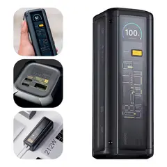 XIAOMI - Power bank 25000mah 212w Hypercarga Compatiblecon Macbook Multipuerto Batería Externa