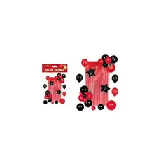 GENERICO - Set de globos con cortina rojo 36pcs