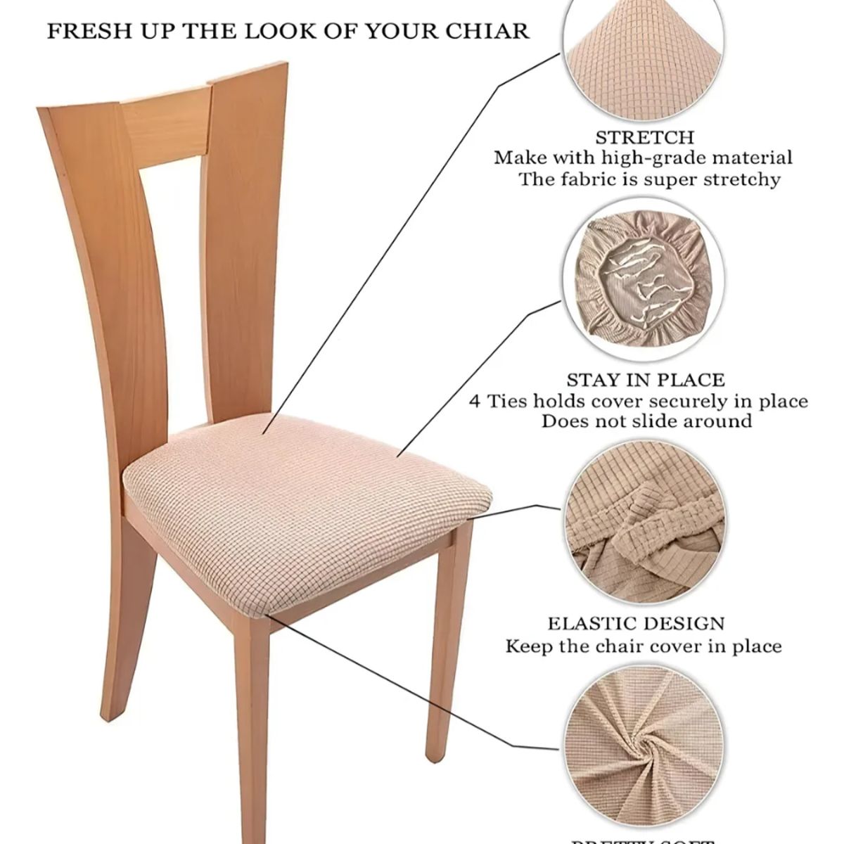 OKAY - Set De 6 Funda De Asiento Para Silla De Comedor
