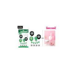 GENERICO - Set de globos con base y guirnalda fútbol 6pcs