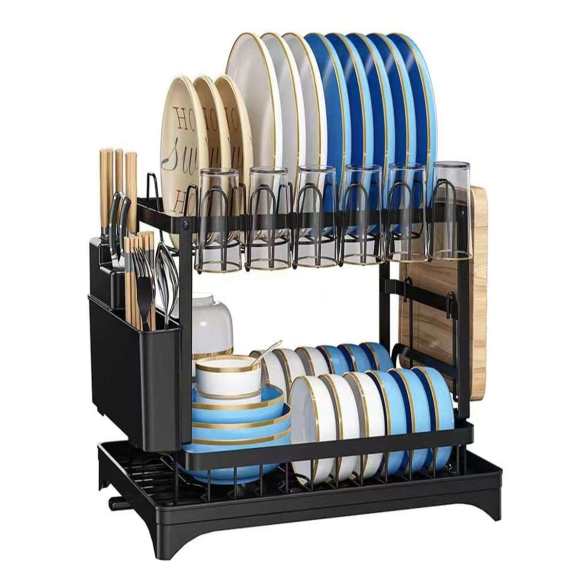 GENERICO - Escurridor De Platos 2 Niveles Secaplatos Multifuncional