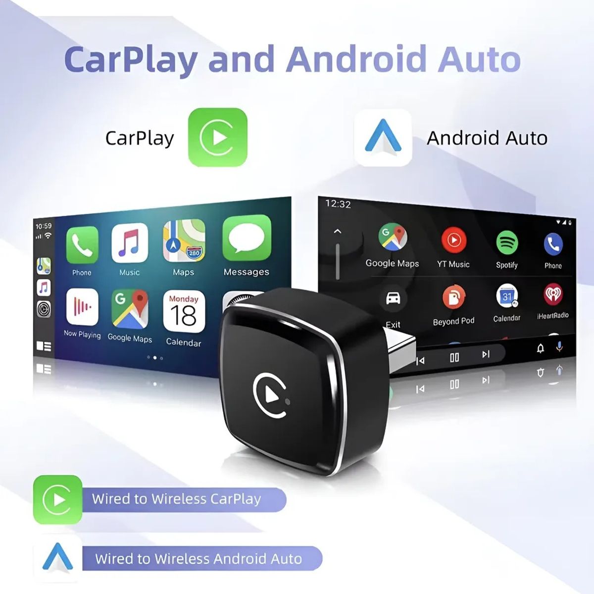 GENERICO - Adaptador Car play  Android Auto Inalámbrico sonido HIFI