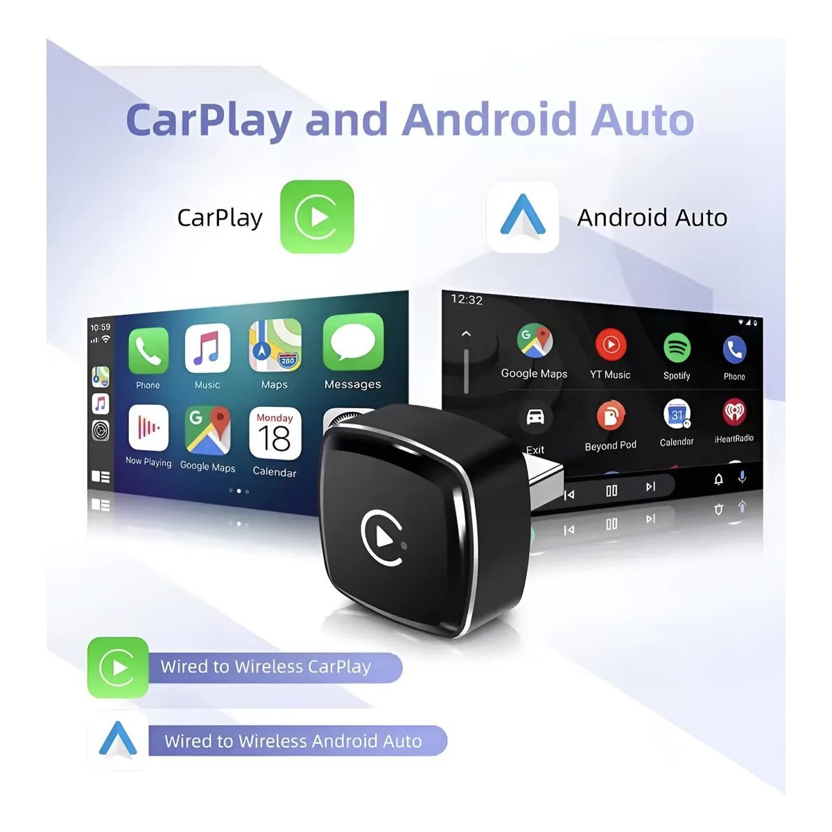 GENERICO - Adaptador Car play  Android Auto Inalámbrico sonido HIFI