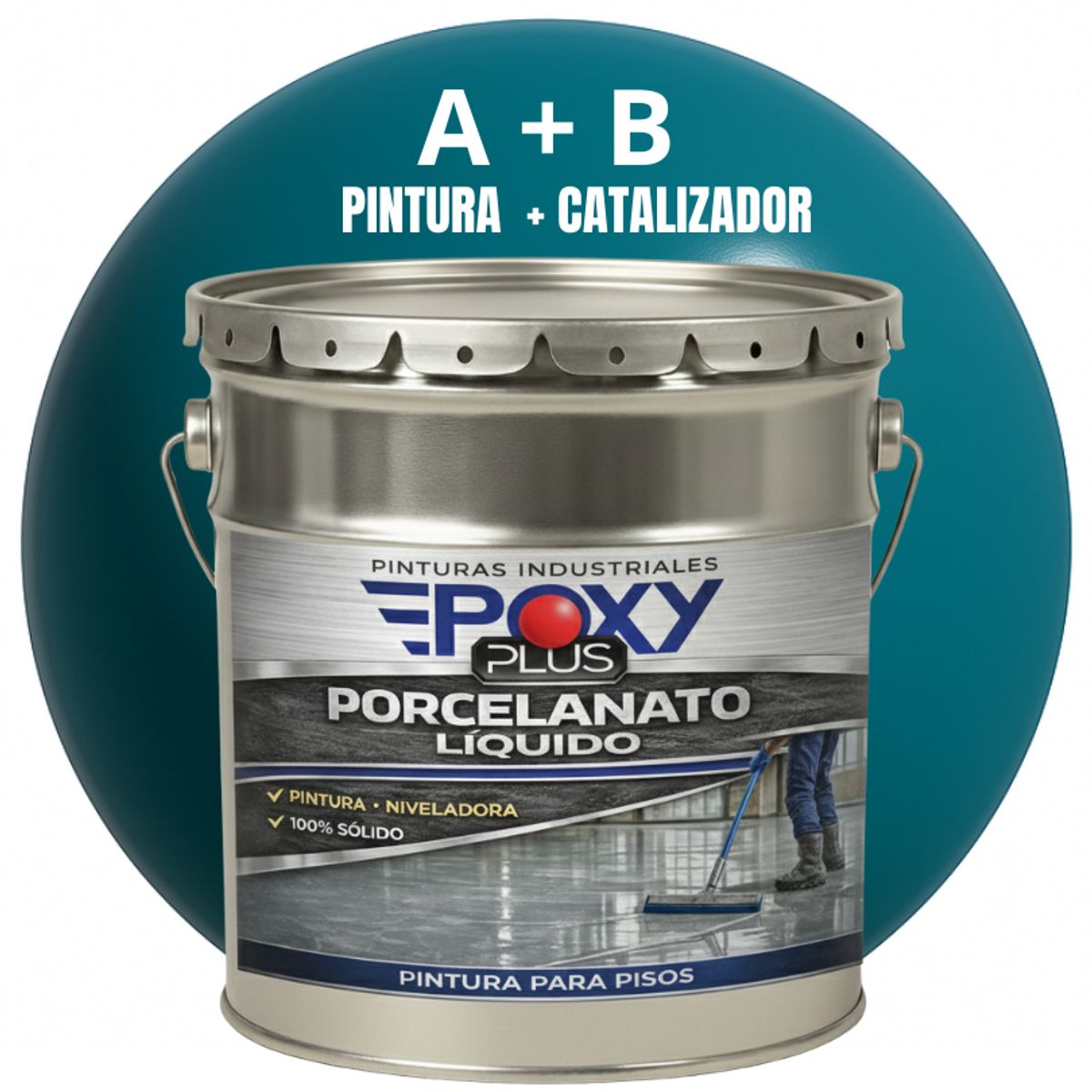 EPOXY - PORCELANATO LIQUIDO PREMIUM - KIT TINETA 19 KILOS - VERDE AZULADO RAL 6004