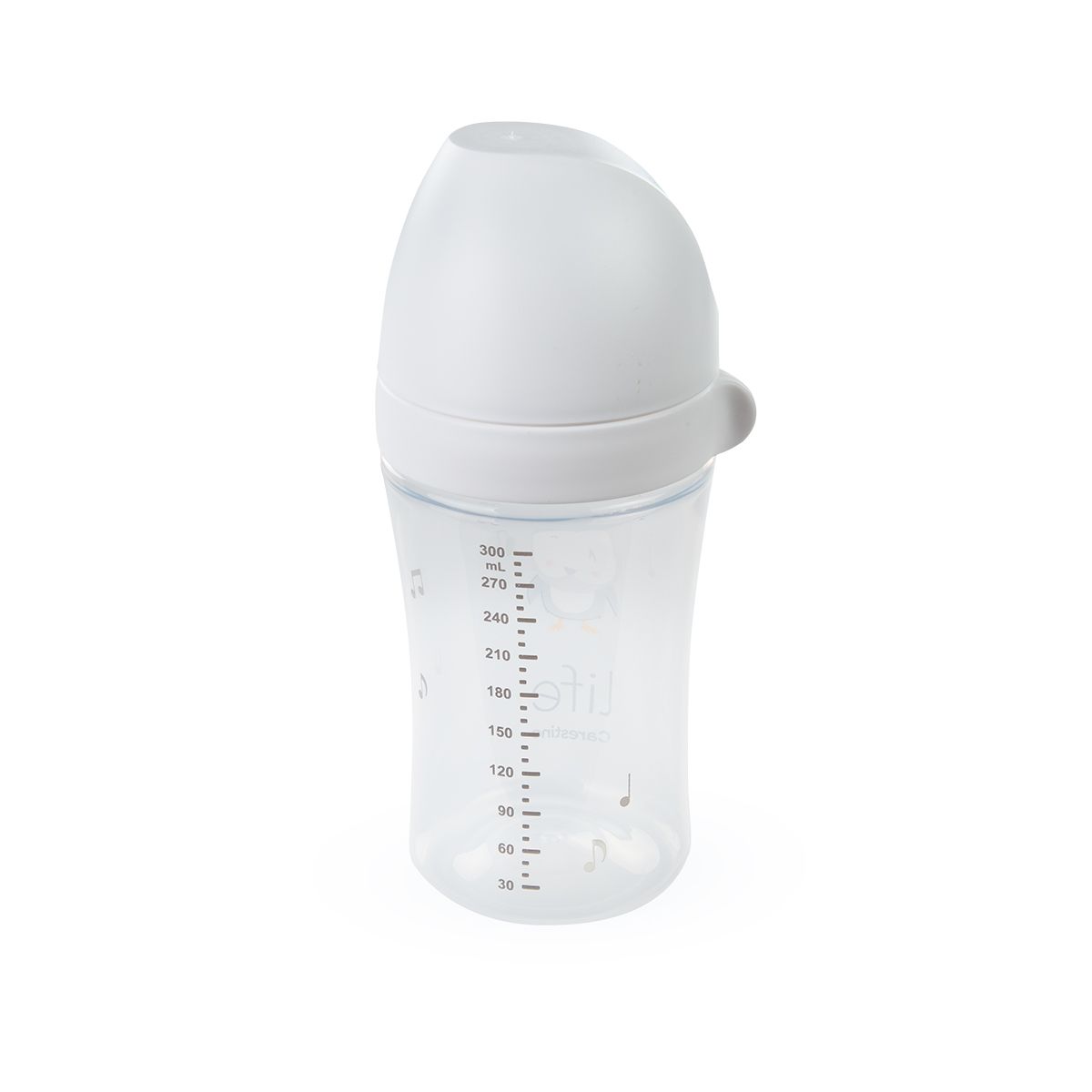 CARESTINO - Mamadera 300ml Tetina 6m Blanco