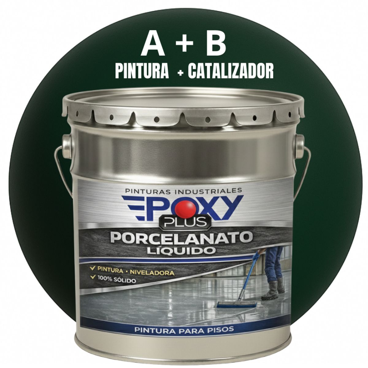 EPOXY - PORCELANATO LIQUIDO PREMIUM - KIT TINETA 19 KILOS - VERDE PINO RAL 6009