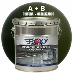 EPOXY - PORCELANATO LIQUIDO PREMIUM - KIT TINETA 19 KILOS - OLIVA NEGRUZCO RAL 6015