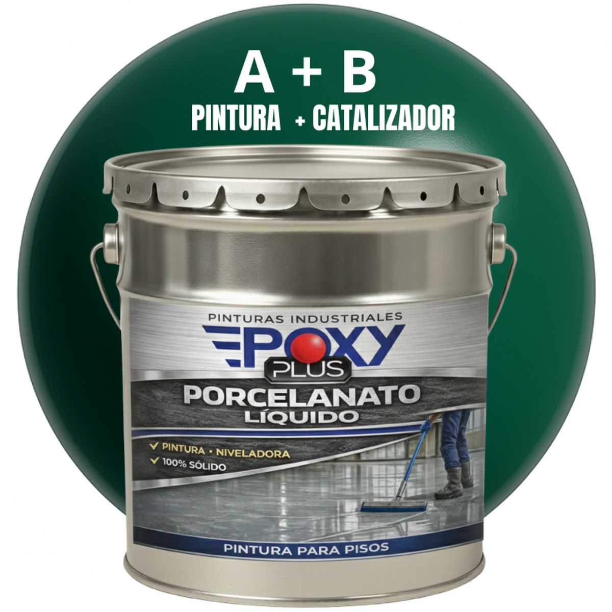 EPOXY - PORCELANATO LIQUIDO PREMIUM - KIT TINETA 19 KILOS - VERDE PINO RAL 6028