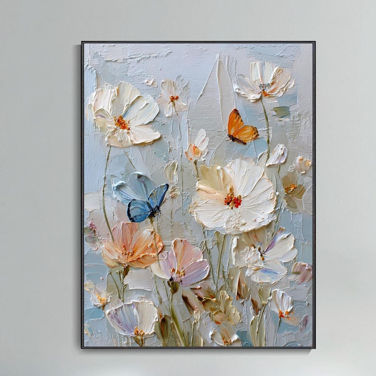 GENERICO - Cuadro margaritas blancas paisaje de jardín Estilo Óleo Decoración Living