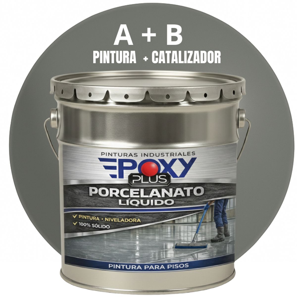 EPOXY - PORCELANATO LIQUIDO PREMIUM - KIT TINETA 19 KILOS - GRIS RATÓN RAL 7005
