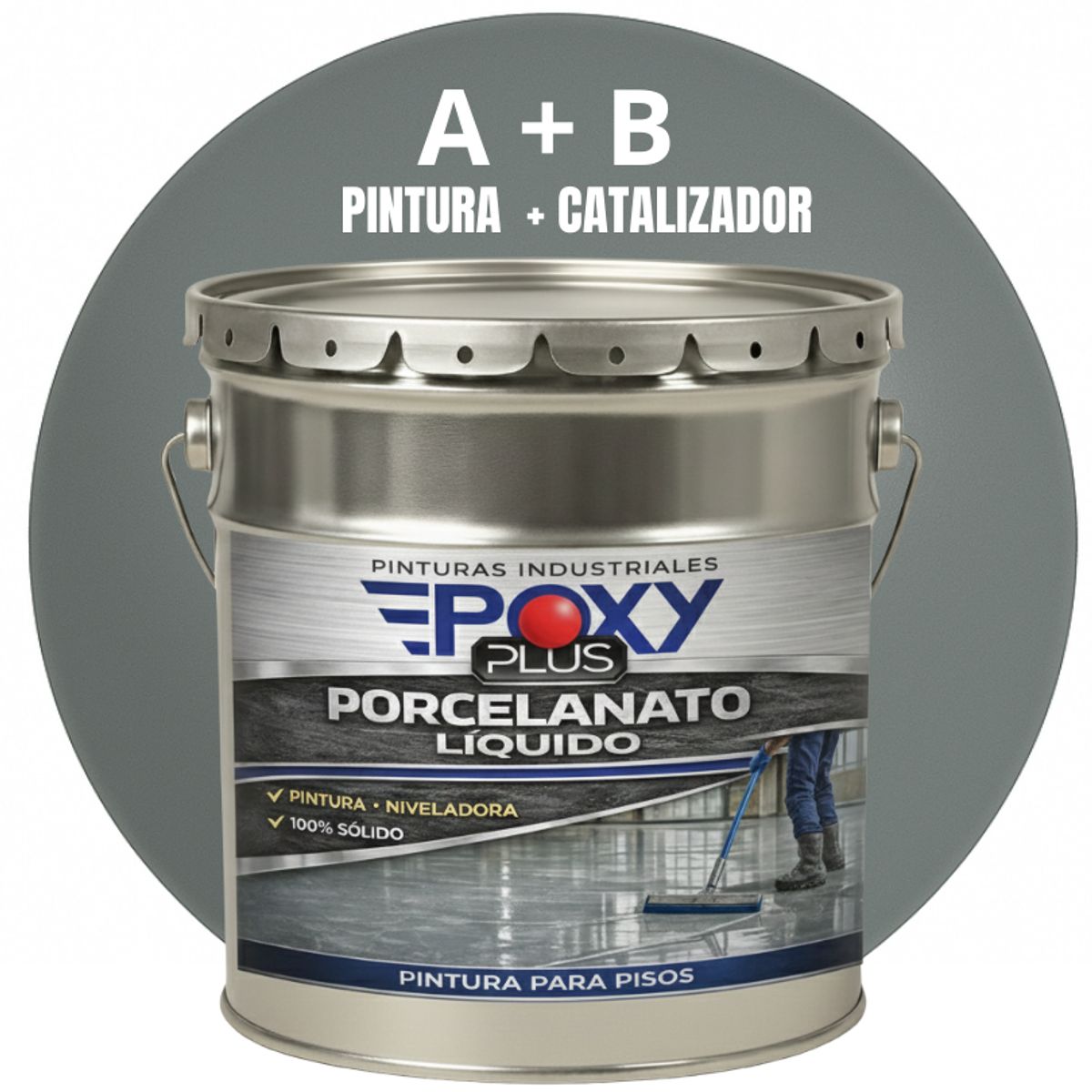 EPOXY - PORCELANATO LIQUIDO PREMIUM - KIT TINETA 19 KILOS - QUARTZ GREY RAL 7006