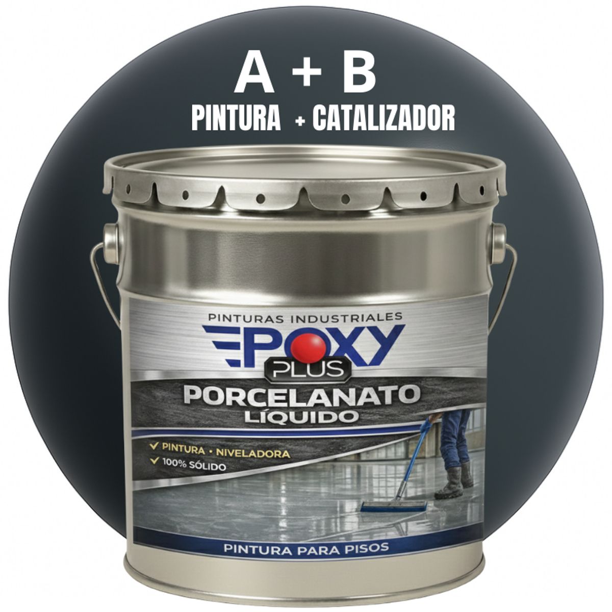 EPOXY - PORCELANATO LIQUIDO PREMIUM - KIT TINETA 19 KILOS - GRIS LONA RAL 7010
