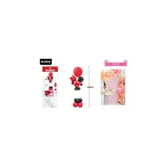GENERICO - Set de globos con base negro y rojo 21pcs