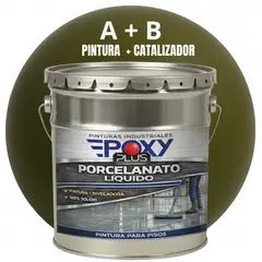 EPOXY - PORCELANATO LIQUIDO PREMIUM - KIT TINETA 19 KILOS - OLIVA PARDUZCO RAL 7022