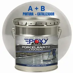 EPOXY - PORCELANATO LIQUIDO PREMIUM - KIT TINETA 19 KILOS - GRIS PLATINO RAL 7036
