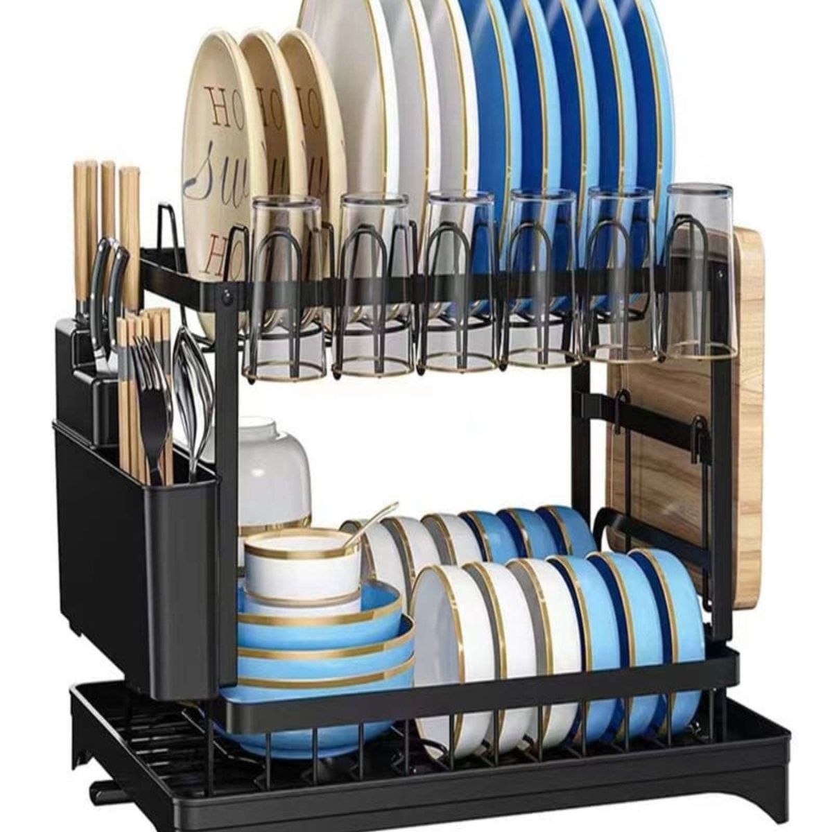 GENERICO - Escurridor De Platos 2 Niveles Secaplatos Multifuncional