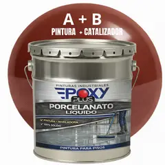 EPOXY - PORCELANATO LIQUIDO PREMIUM - KIT TINETA 19 KILOS - MARRÓN SEÑAL RAL 8002