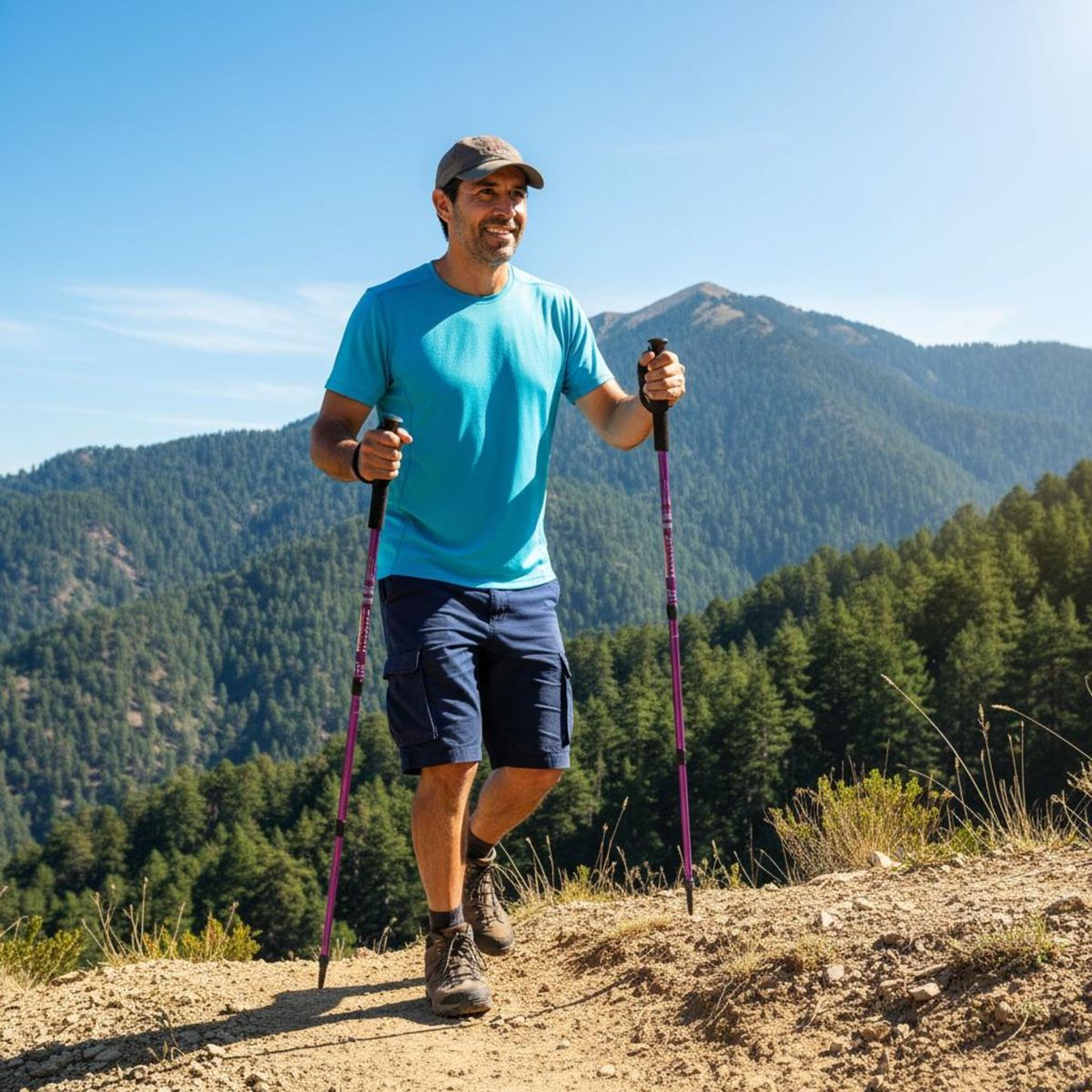 GENERICO - Pack 2 Bastones Trekking Palos Senderismo 3 Tramos Antishock
