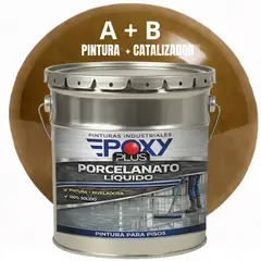 EPOXY - PORCELANATO LIQUIDO PREMIUM - KIT TINETA 19 KILOS - MARRÓN OLIVA RAL 8006