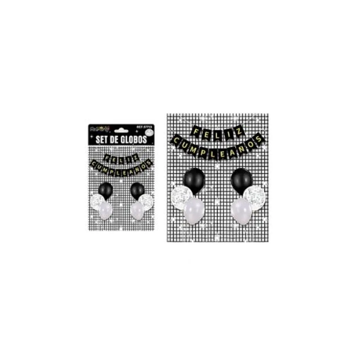 GENERICO - Set de globos con fondo disco plateado 9pcs