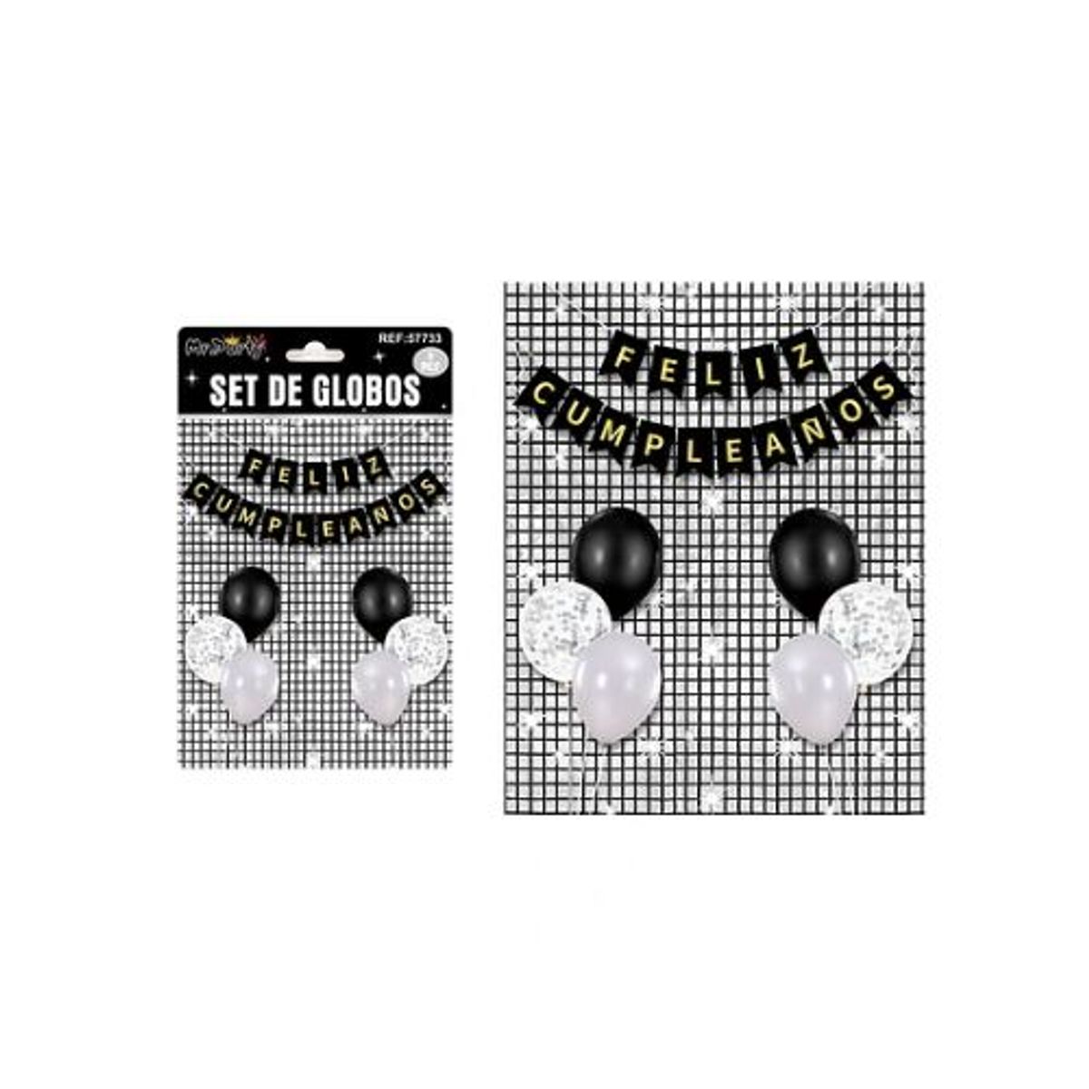 GENERICO - Set de globos con fondo disco plateado 9pcs