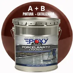 EPOXY - PORCELANATO LIQUIDO PREMIUM - KIT TINETA 19 KILOS - MARRÓN CAOBA RAL 8016