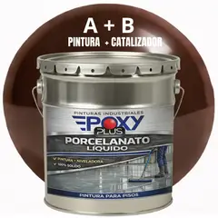 EPOXY - PORCELANATO LIQUIDO PREMIUM - KIT TINETA 19 KILOS - MARRÓN CHOCOLATE RAL 8017