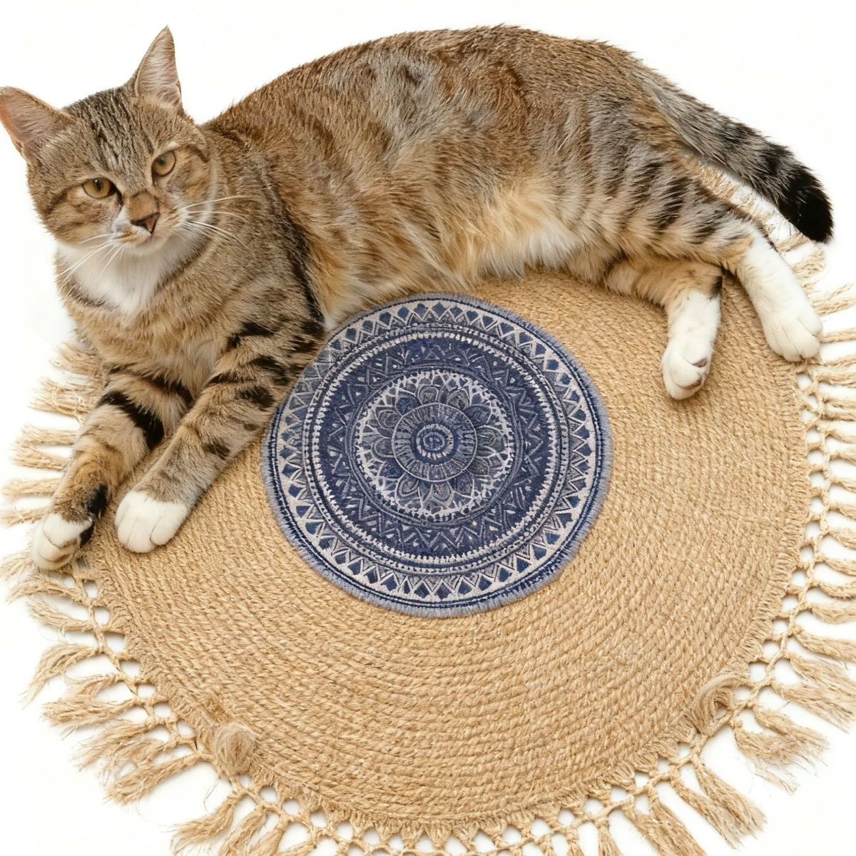 GENERICO - Alfombra Yute Natural Redonda Decoracion Rustica