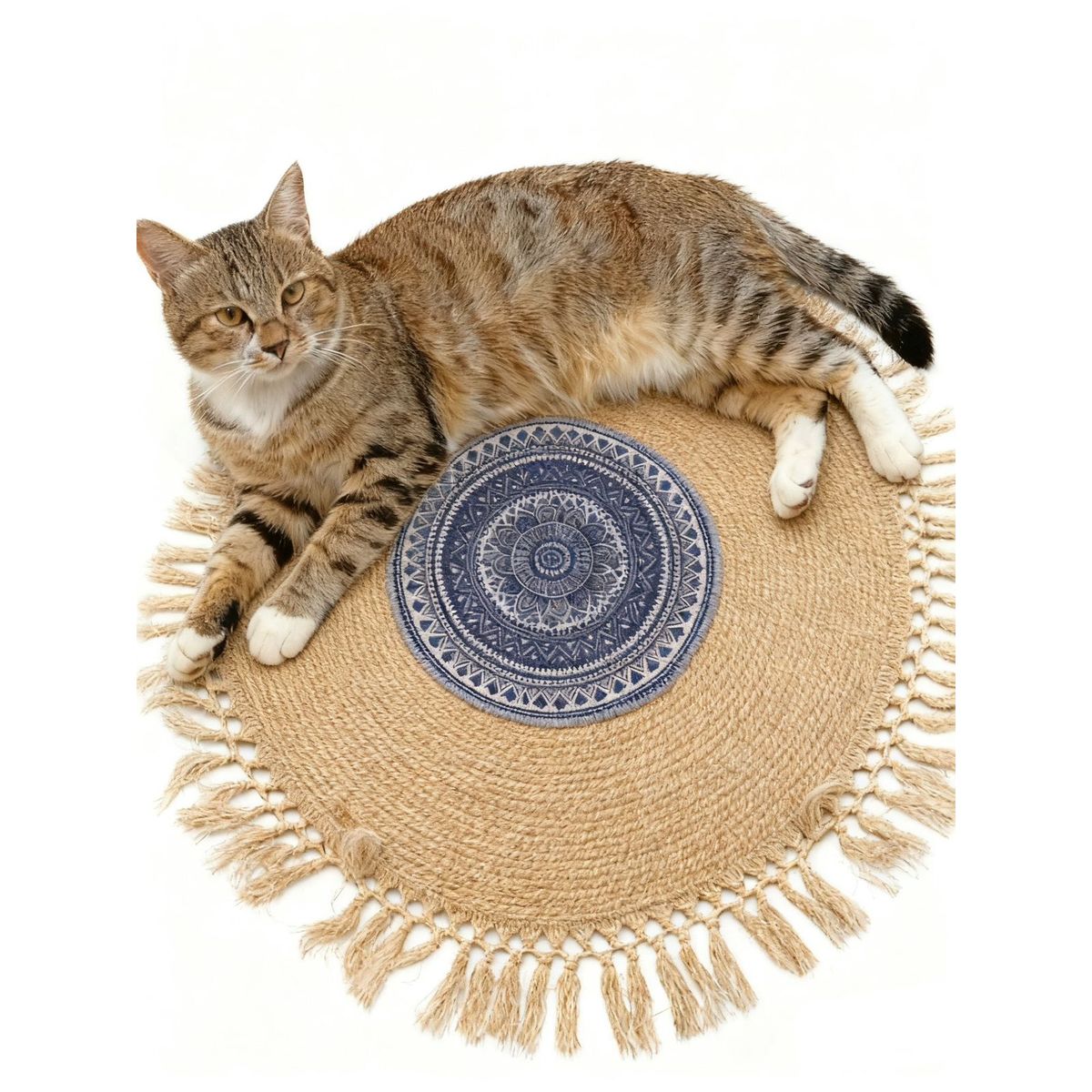 GENERICO - Alfombra Yute Natural Redonda Decoracion Rustica
