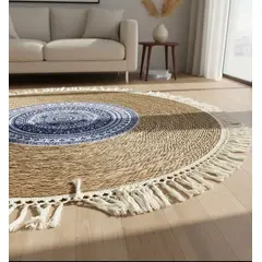 GENERICO - Alfombra Yute Natural Redonda Decoracion Rustica