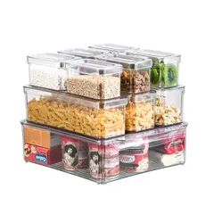 GENERICO - Organizador Refrigerador Cocina 10 Contenedores Con Tapa Transparente