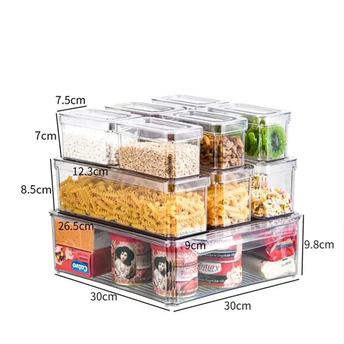 GENERICO - Organizador Refrigerador Cocina 10 Contenedores Con Tapa Transparente