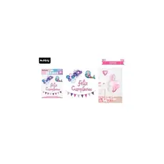 GENERICO - Set de globos látex y guirnalda con sirena 23pcs