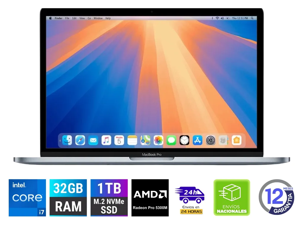 Macbook Pro Core i7 32GB Ram 1TB SSD A2141 2019 16" 2.6Ghz Turbo Boost Reacondicionado