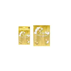 GENERICO - Set de globos y guirnalda con cortina metálicas dorado y dorado 24pcs