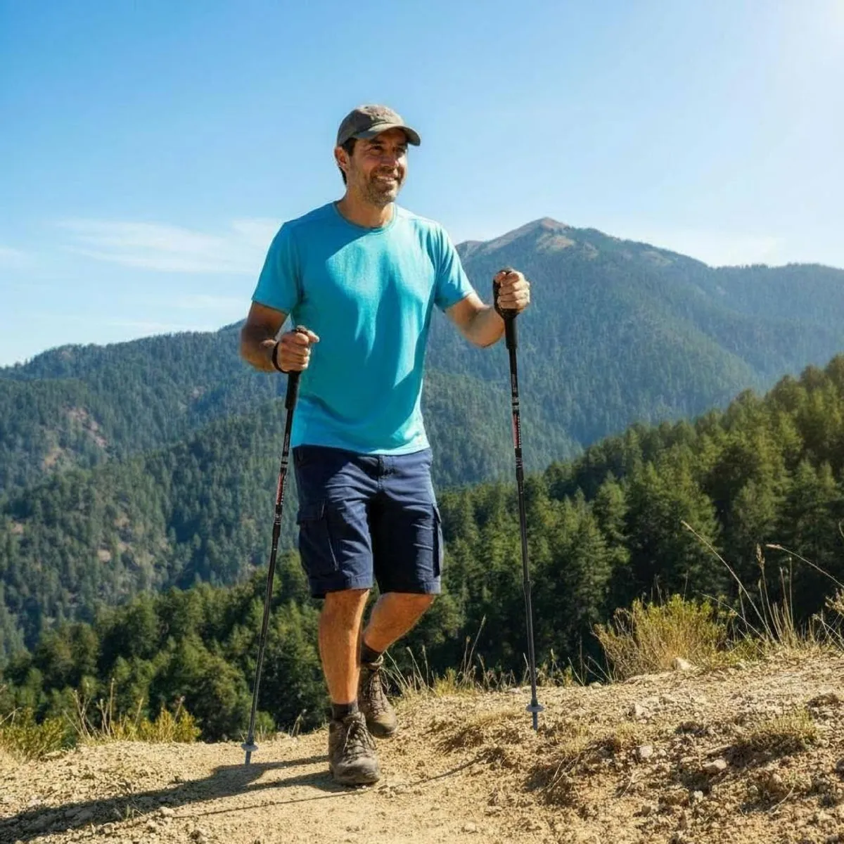 GENERICO - Pack 2 Bastones Trekking Palos Senderismo 3 Tramos Antishock