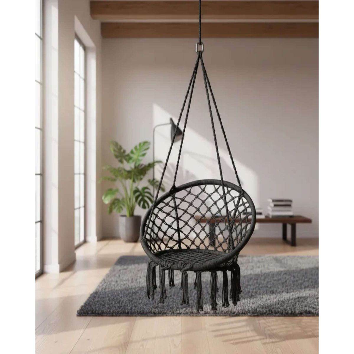 GENERICO - Hamaca Silla Colgante Reforzada para Interior y Exterior SIN COJINES