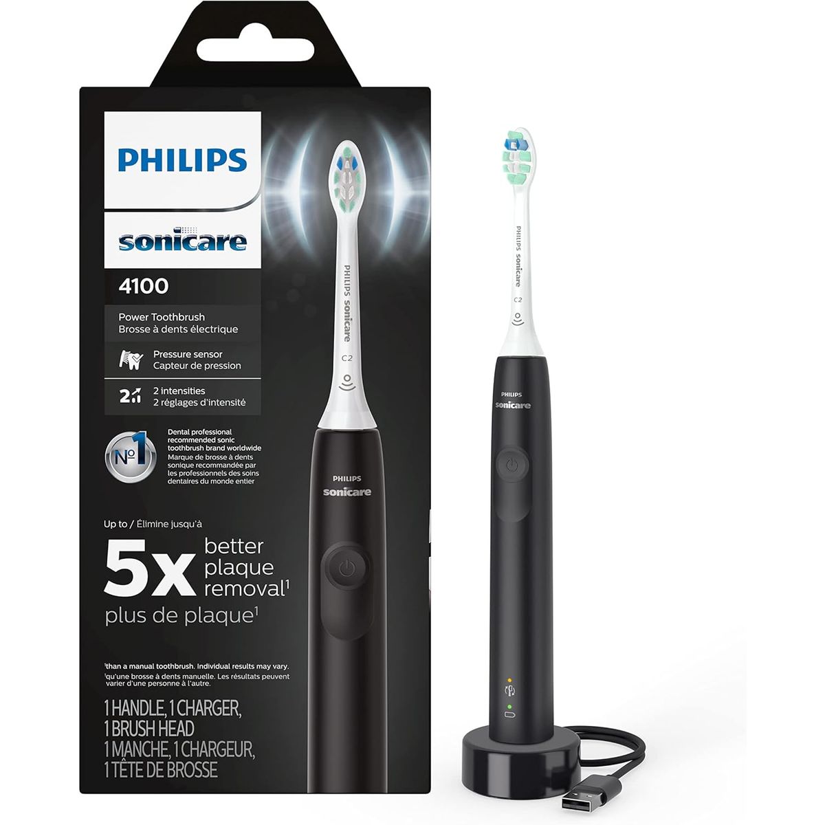 PHILIPS - Cepillo de dientes eléctrico Philips Sonicare 4100 Negro