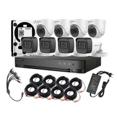 HIKVISION - Kit 8 Cámaras 1080p Lite 4 Bala 4 Domo