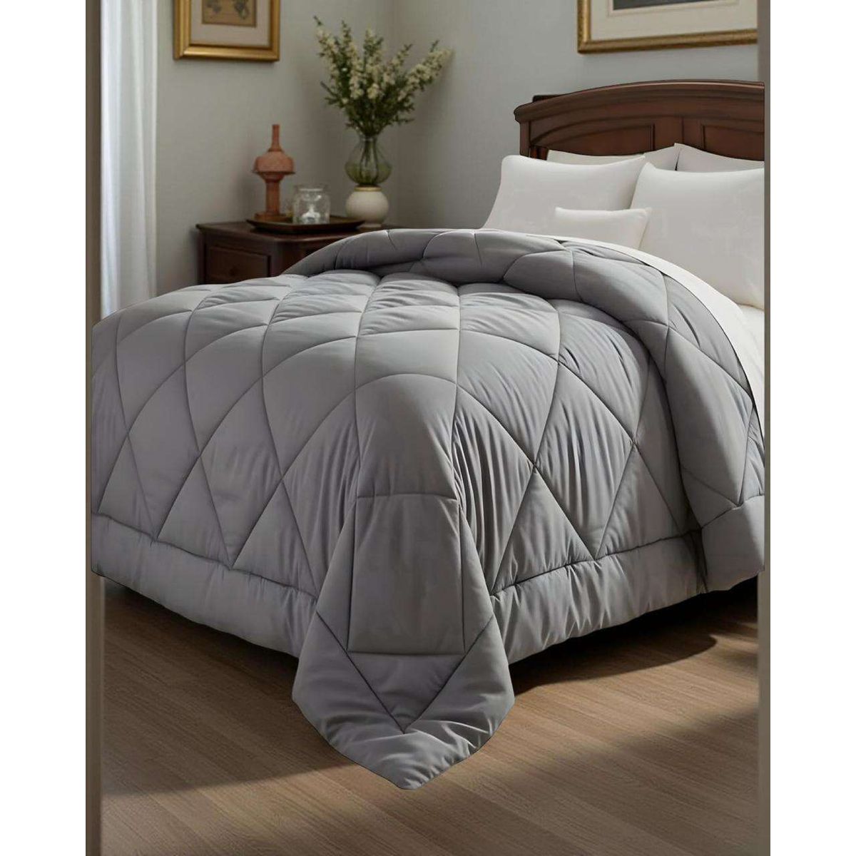 GENERICO - CUBRECAMA PLUMÓN NORDICO KING 230X250 GRIS