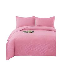 COBERTOR DE LUJO QUILT VERANO 2 PLAZAS ROSADO