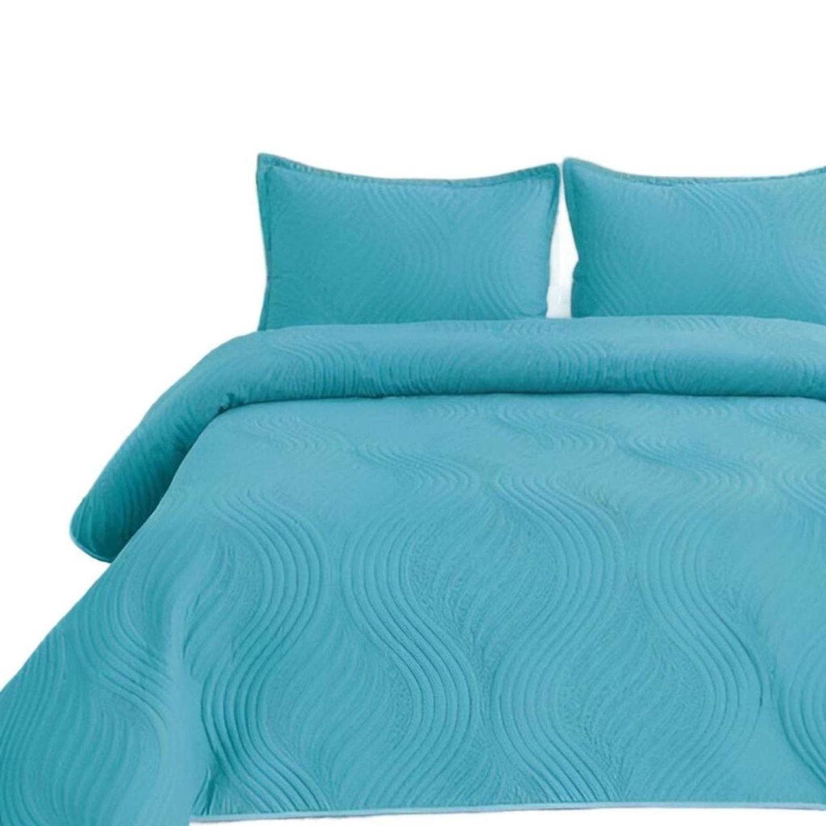 GENERICO - COBERTOR DE LUJO QUILT VERANO 2 PLAZAS AZUL_.