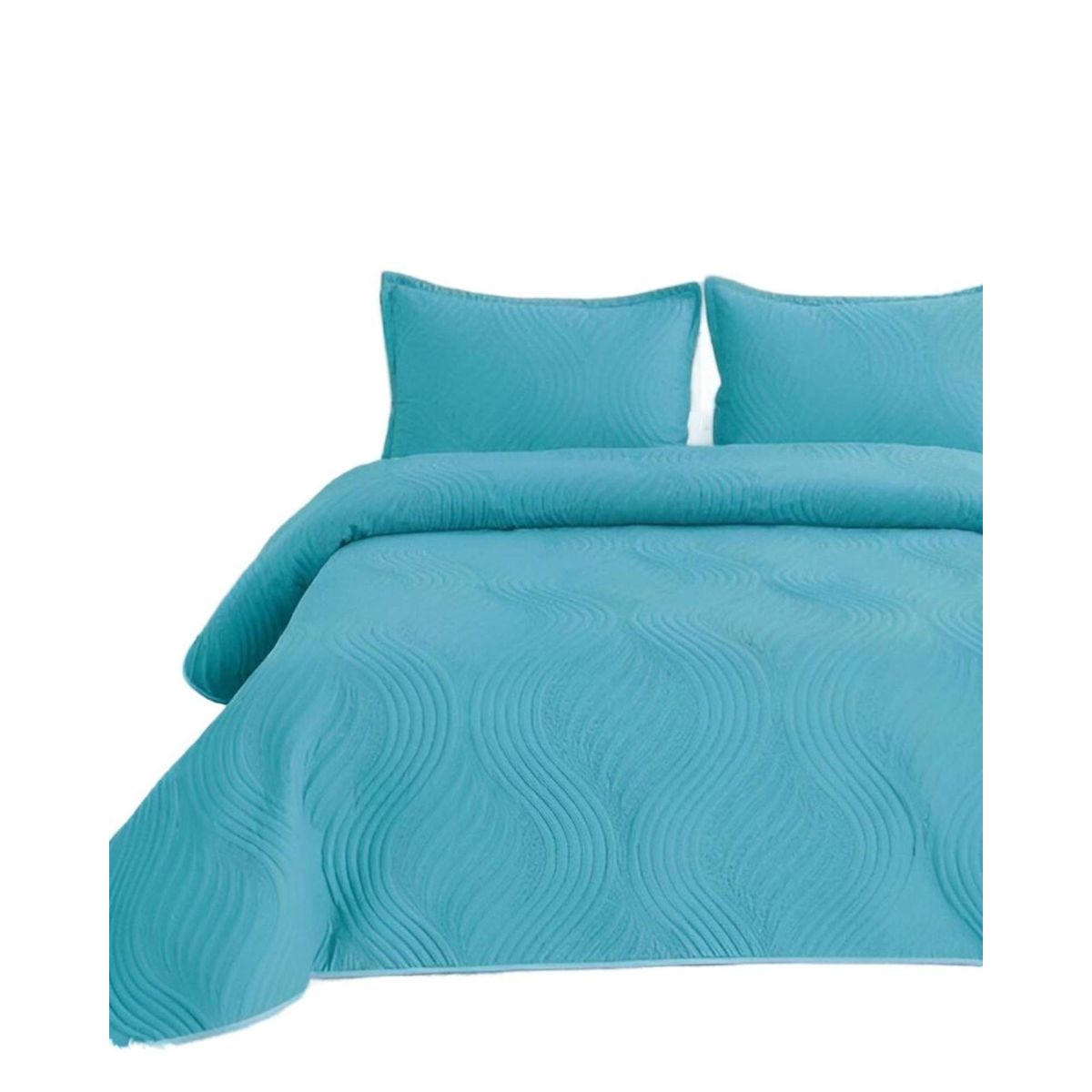 GENERICO - COBERTOR DE LUJO QUILT VERANO 2 PLAZAS AZUL_.