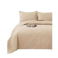 COBERTOR DE LUJO QUILT VERANO 2 PLAZAS BEIGE