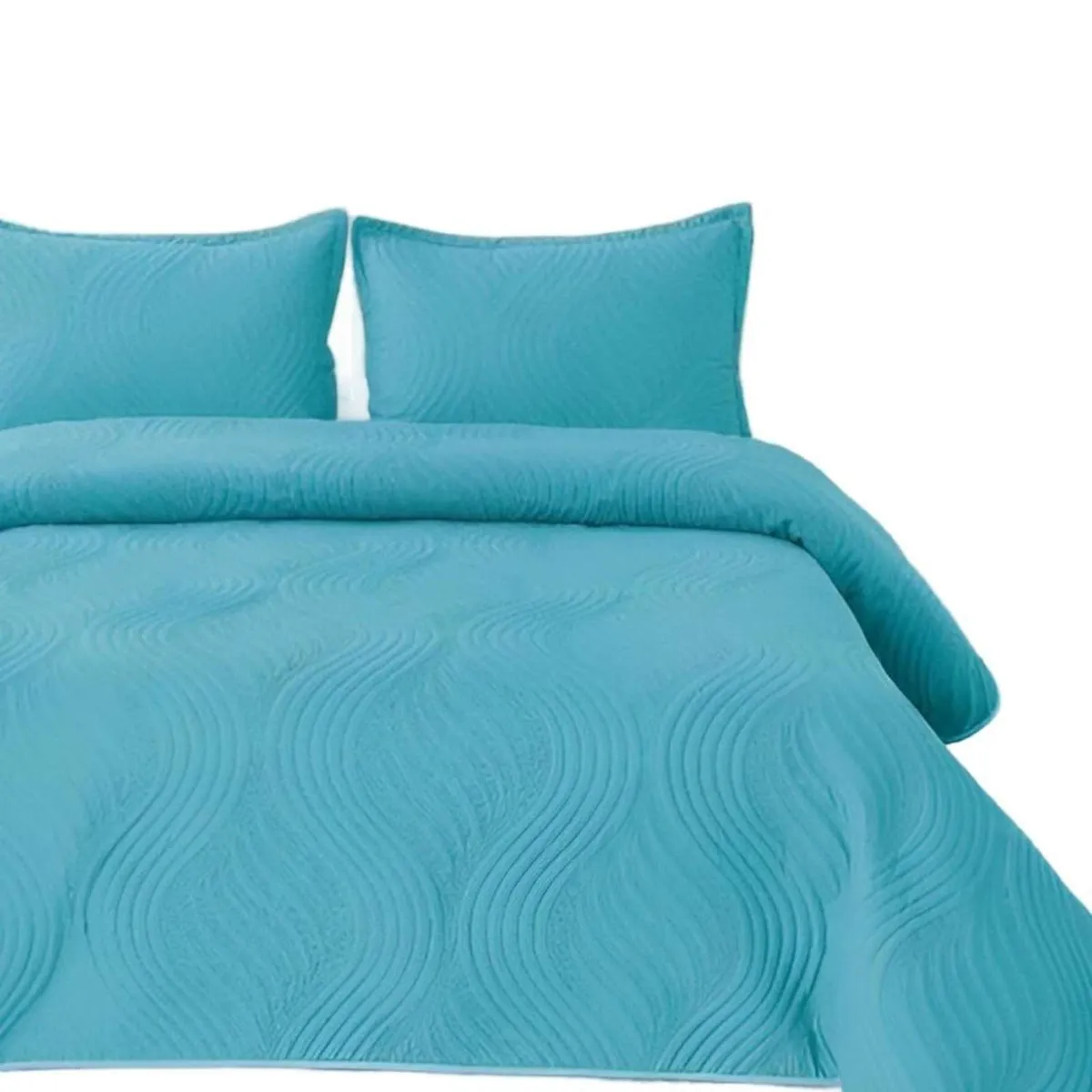 GENERICO - COBERTOR DE LUJO QUILT VERANO PLAZA Y MEDIA AZUL