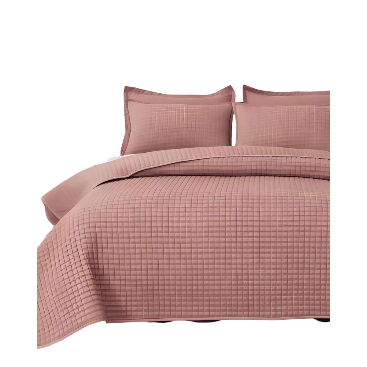 GENERICO - COBERTOR DE LUJO QUILT VERANO PLAZA Y MEDIA ROSA