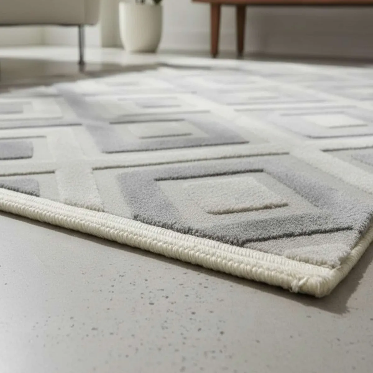 GENERICO - ALFOMBRA TEXTURIZADA DISEÑO JACQUARD ANTIDESLIZANTE 150X200 CM A04
