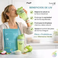 GENERICO - LIV FWP - Fibra + Probióticos, Manzana Verde 280 g - Saciedad y Salud Digestiva