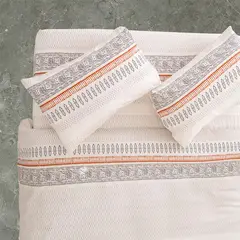 GENERICO - Juego de Sabana Super King, 144 hilos, beige rayas