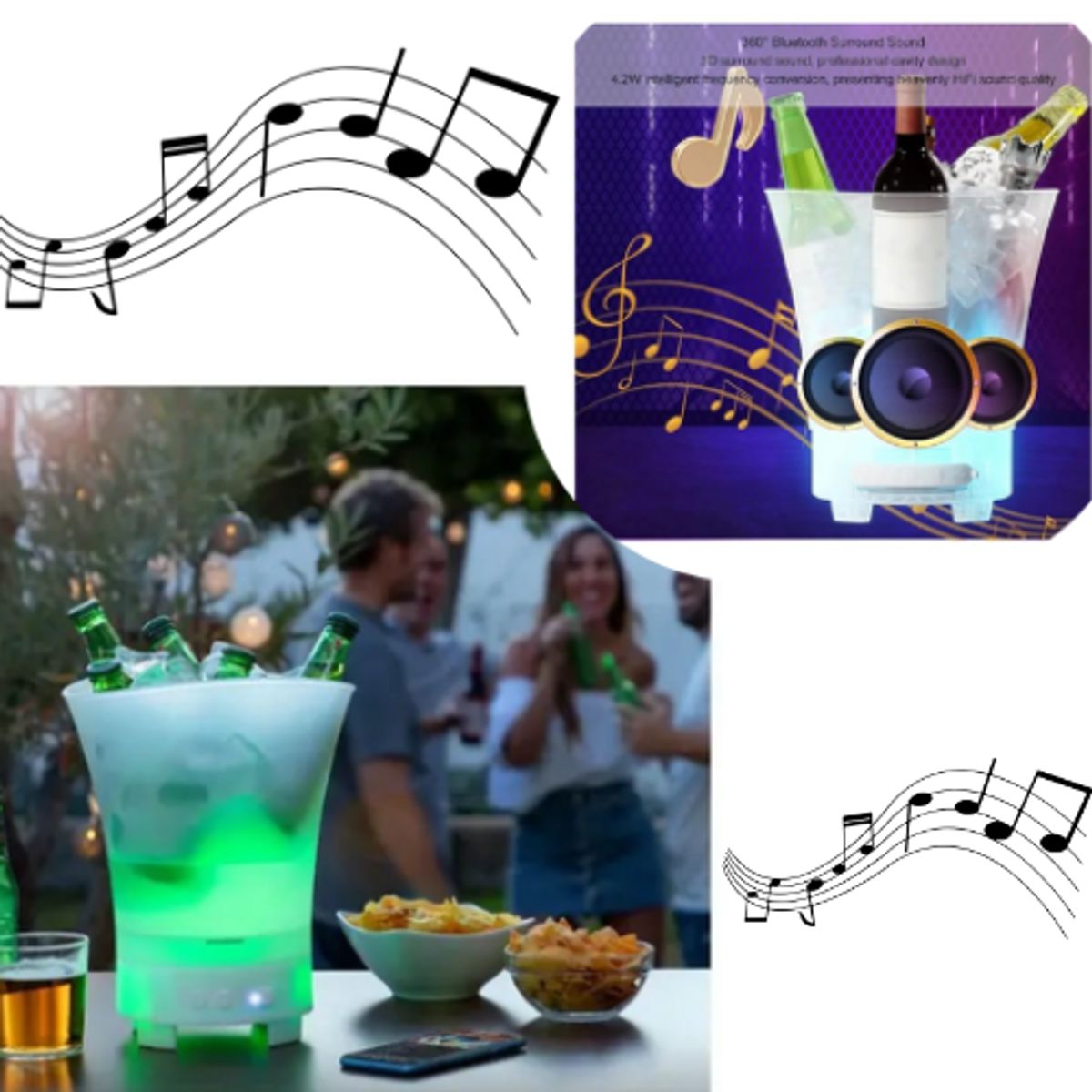 MOVI - Hielera Parlante Bluetooth 7 Litros Multicolor